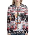 thumbnail image 1 of DISNIMO Christmas Hoodies for Women Snowman Floral Printed Hooded Sweatshirts Zip Up Jacket Coat Sport Sweatshirt with Pockets, XS, 1 of 5