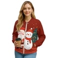 thumbnail image 1 of DISNIMO Christmas Jackets for Women Santa Claus Printed Sweatshirts Zip Up Outwear Snowman Printed Jackets Coat for Fall Winter, S, 1 of 7