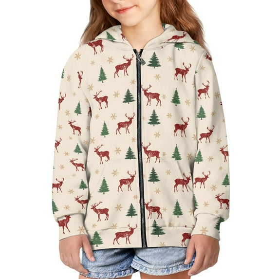 DISNIMO Christmas Reindeer Hoodie Boy Snowflake Hoodies Zipper for Teen Girls Zip Hoodies Size 14-16 Kids Streetwear Hoodie Boys Zip Up Sweatshirt Jacket Children Hooded Jackets Youth Clothing Fall
