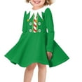 thumbnail image 1 of DISNIMO Christmas Santa Claus Dresses for Kids Green Dress for Girls Long Sleeve Star Dress Girls Twirl Dress Size 13-14 Teens Swing Midi Dress for Kids Winter Sundress Girls Winter Twirl Dress, 1 of 6