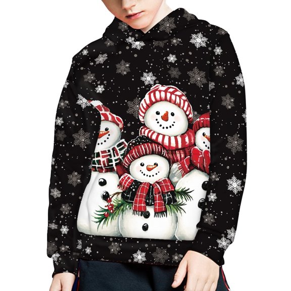 DISNIMO Christmas Snowflake Boys Hoodies 11-13 Snowman Hoodie Pullover Sweatshirts for Teen Girls with Hood Hooded Sweatshirt Kids Boys Streetwear Clothes Hoodies Kids Holiday Clothing Fall