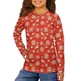 thumbnail image 1 of DISNIMO Christmas Snowflake Girls Shirt Long Sleeve Tee Shirts for Girls Fall Shirts Size 3-4 Girls Clothes Soft Girl Tops Cute Kids Outifts Girls Crew Neck T Shirt Kids Holiday Outfits for Girls, 1 of 7