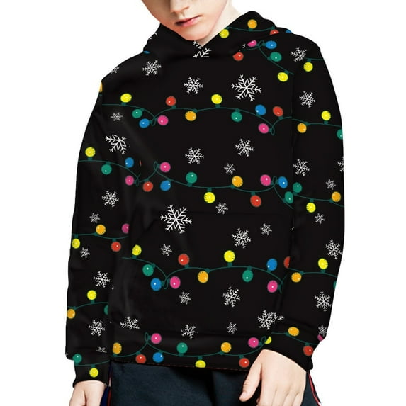 DISNIMO Christmas Snowflake Hoodie for Boys 11-13 Hoodies Pullover for Boys Long Sleeve Sweatshirt with Hoodie for Girls Clothes Hoodie with Pockets Kids Streetwear Hoodie Casual Hoodies Girls