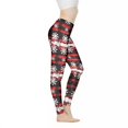 thumbnail image 1 of DISNIMO Christmas Snowflake Printed High Waisted Leggings Tummy Control Yoga Pants Leggings, Breathable Workout Yoga Pants for Yoga Gym, Black and Red, L, 1 of 6