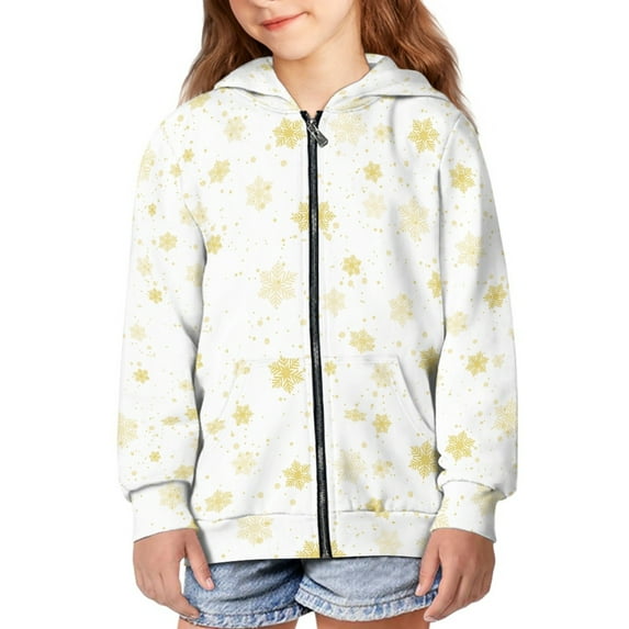 DISNIMO Christmas Snowflake Zip Up Hoodie Girls 8-10 Preppy Hoodies Trendy Hooded Sweatshirts for Kids Boys Sweatshirt Zipper Hoodie Hooded Jacket Girl Hoodie Jackets Clothes