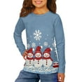 thumbnail image 1 of DISNIMO Christmas Snowman Shirts for Kids Girls Long Sleeve Tshirt Kids Shirts Girls Size 15-16 Cute Long Sleeve Not Crop Top for School Shirt Crew Neck Soft T Shirt Kids Tops, 1 of 7
