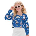 thumbnail image 1 of DISNIMO Christmas Snowman Tree Printed Girls Crop Tops Long Sleeve T Shirts Kids Crewneck Pullover Sweatshirt Fashion Casual Cropped Tops for Teens Youth, 1 of 7