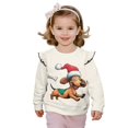 thumbnail image 1 of DISNIMO Christmas Sweatshirt for Girls Dachshund Printed Pullover Tops Crewneck T-Shirts Long Sleeve Sweater Tops for Toddler Girls 3-4 Years, 1 of 7