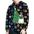 thumbnail image 1 of DISNIMO Christmas Tree Pug Hoodie for Kids Paw Print Hoodies Pullover for Boys Long Sleeve Sweatshirt for Children Fall Clothes Hoodies Teen Boy Hoodies 14-16 Clothing Hoodie Girls Sweatshirts, 1 of 7