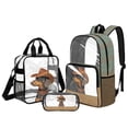 thumbnail image 1 of DISNIMO Clear Backpack, Dachshund Printed 17 Inch Large Backpack with Lunch Box and Pencil Case, Heavy Duty PVC Transparent Bookbag for Elementary Kindergarten Student, 1 of 5