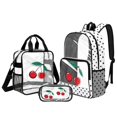 thumbnail image 1 of DISNIMO Clear Backpack for Girls, Cherry Dot Printed Kids Clear Backpack for School, 3PCS Heavy Duty Bookbag with Lunch Box and Pencil Pouch for Elementary Middle School Student, 1 of 5