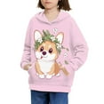 thumbnail image 1 of DISNIMO Corgi Flower Girls Long Sleeve Hoodies Pullover Kids Boys Girls Hoodies Sweatshirt with Hoodie Pockets Children Hoodies Girls Hoodie 11-13 Soft Fall Clothing Student Hoodie Youth, 1 of 7