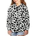 thumbnail image 1 of DISNIMO Cow Print Hoodie Kids Girls Zip Up Hoodie Size 14-16 Zipper Hoodies for Boys Hoodies Jack Sweatshirt Kids Hoodie Sweatshirts Zip Hooded Jacket Youth Streetwear Hoodie Jackets Child Clothes, 1 of 7