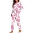 thumbnail image 1 of DISNIMO Cow Print Women's 2 Piece Lounge Sets Casual Fashion Nightwear Long Sleeve Sleepwear with Long Pants Breathable Loungewear Round Neck Pajama Outfits with Pockets, M, 1 of 7