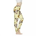 thumbnail image 1 of DISNIMO Cow Sunflower Printed Women Yoga Pants Long, Athletic High Waisted Leggings Tummy Control Breathable Women's Workout Leggings for Yoga Gym, Yellow, M, 1 of 6