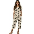 thumbnail image 1 of DISNIMO Crow Printed Pajama Set for Women, Comfy 2 Piece Pjs Set Round Neck Tops and Capri Pant Sleepwear with Pockets, S, 1 of 7