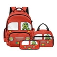 thumbnail image 1 of DISNIMO Cute Crocodile Printed 3Pcs Kids Backpack for Boys, Fire Engine Print Lightweight School Backpack and Lunch Box Set, Elementary Middle Schoolbag with Pencil Case, Back to School Supplies, 1 of 7