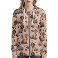 thumbnail image 1 of DISNIMO Dachshund Chocolate Printed Hoodies for Women Long Sleeve Hooded Jackets Zip Up Sport Sweatshirt for Fall Winter, L, 1 of 6