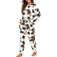 thumbnail image 1 of DISNIMO Dachshund Paw Heart Printed Pajamas for Women Set with Pockets Long Sleeve Shirt with Long Pajama Pant Set 2 Piece Pjs Sets Round Neck Sleepwear Loungewear, 2XL, 1 of 7