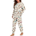 thumbnail image 1 of DISNIMO Dachshund Paw Print Women's Pajama Sets 2 Piece Pj Sets Casual Loose Sleepwear Crew Neck Pullover Top with Long Pants Soft Comfy Loungewear Nightwear, XL, 1 of 7