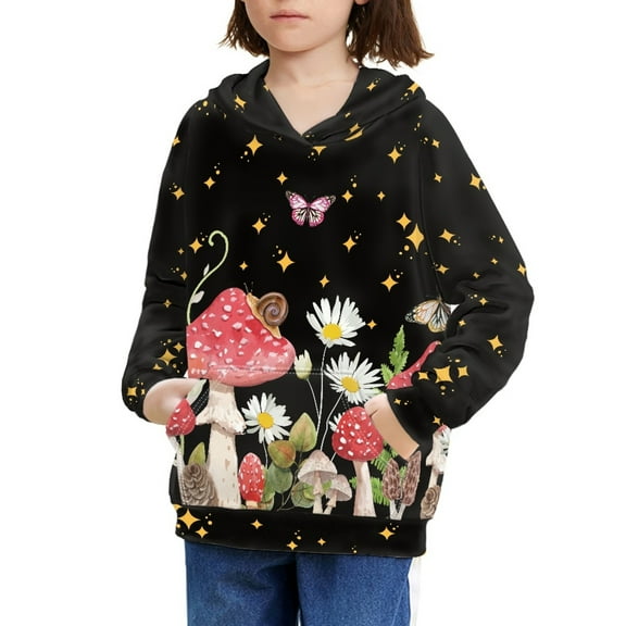 DISNIMO Daisy Mushroom Hoodies for Teen Girls Trendy Hoodie Sweatshirt for Boys and Girls Hoodies Size 14-16 Girl Clothes Fall Kids Pullover Sweatshirts Boys Casual Long Sleeve Hoodie