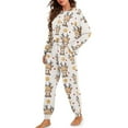 thumbnail image 1 of DISNIMO Deer Print Womens Pajama Sets Long Sleeve Sleepwear Christmas 2 Piece Pj Lounge Set with Pockets Crew Neck Pullover Top Wide Leg Pants, XL, 1 of 7