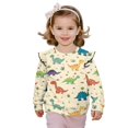thumbnail image 1 of DISNIMO Dinosaur Printed Girl Sweatshirt Long Sleeve T-Shirts Crewneck Pullover Sweatshirt Fall Winter Top 7-8 Years, 1 of 7