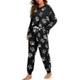 thumbnail image 1 of DISNIMO Dog Paw Print Women 2 Piece Pajama Sets Loose Fit Sleepwear Long Sleeve Top and Long Pants Sets Comfy Round Neck Loungewear Nightwear, S, 1 of 7