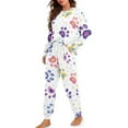 thumbnail image 1 of DISNIMO Dog Paw Print Womens Lounge Pjs Set 2 Piece Pj Set Sleepwear with Pocket Long Sleeve Top with Long Pants Casual Pajama Sets for Women Soft Comfy Lounge Sets, Available in Plus Size, 2XL, 1 of 7