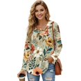 thumbnail image 1 of DISNIMO Floral Printed Sweatshirts for Women Long Sleeve Hoodies Waffle Pullover Tops Casual Pullover Tops for Fall Winter, 3XL, 1 of 7