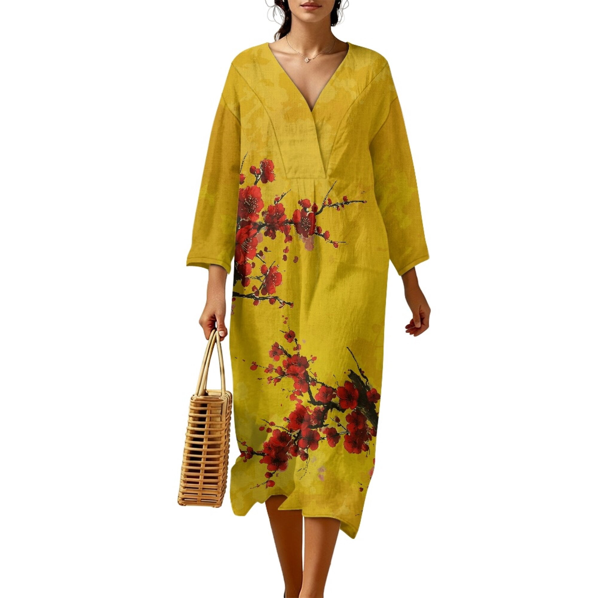 DISNIMO Floral Printed Womens Summer Dresses Casual Loose Maxi Dress 3/ ...