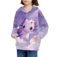 thumbnail image 1 of DISNIMO Galaxy Axolotl Axolotl Hoodie Kids 14-16 Pullover Hoodie Boys and Girls Hoodies Sweatshirt for Girls Kids Streetwear Hoodie with Pockets Children Sweatshirts Soft Clothing Purple, 1 of 7