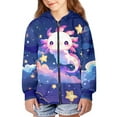 thumbnail image 1 of DISNIMO Galaxy Axolotl Hoodie Girls Star Hoodie Kids Cute Sweatshirt Zip Front Hoodies for Boys Hooded Zip Up Sweatshirts Size 8-10 Girl Hoodie Jacket for Girls Hooded Coat Casual Fall Clothes, 1 of 7