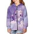 thumbnail image 1 of DISNIMO Galaxy Axolotl Hoodies for Girls Zipper Hoodie Purple Hoodie Kids 6/7 Hoodie Sweatshirts for Girls Sweatshirt Zip Up Jacket Boys Graphic Jackets for Girls Trendy Little Girl Kid Clothes, 1 of 7