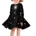 thumbnail image 1 of DISNIMO Galaxy Dress for Girls Long Sleeve Black Dresses Kids Moon and Sun Dress for Little Girls 3-4 Long Sleeve Dresses Children Girl Dress Soft Girl Skater Dress Kids School Dresses Girls Mini, 1 of 6