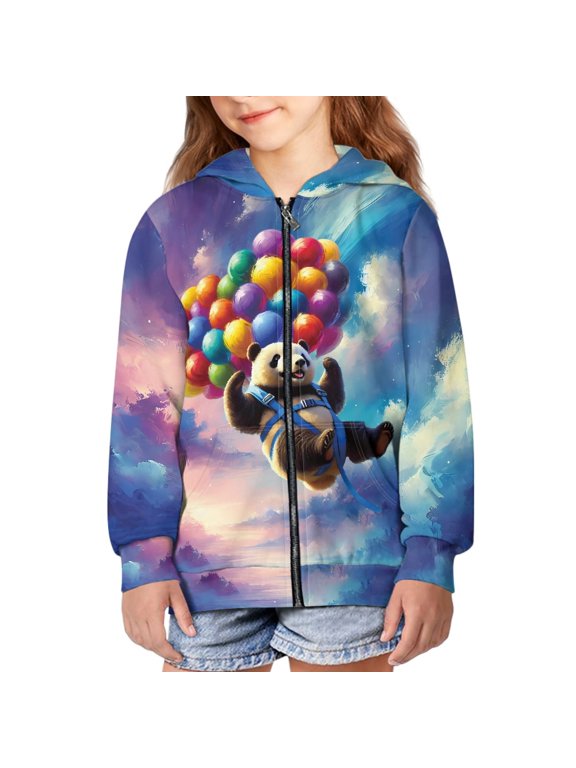 Galaxy Panda Hoodie Kids Girls Hoodies Zip Up Girl Hooded Sweatshirt Girls Hoodie Sweatshirts Size 8-10 Girls' Fashion Hoodies & Sweatshirts Jackets Children Hoodies Boys Animal Kid Hoodie