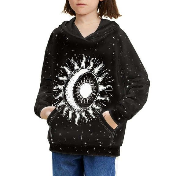 DISNIMO Galaxy Sun Moon Pullover Hoodie Sweatshirt Girls 8-10 Fall Clothes Hoodies Girl Hoodies for School Hoodie for Boys Hooded Sweatshirts for Girls Children Hoodies Girls Sportswear
