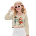 thumbnail image 1 of DISNIMO Girl's Long Sleeve Crop Tops Christmas Snowman Printed Kids Crewneck Pullover Sweatshirt Fashion Loose Cropped Sweatshirt for Teens Youth, 1 of 7