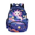 thumbnail image 1 of DISNIMO Girls Backpack Axolotl Star Print 17-Inch Lightweight School Bookbag with Laptop Compartment & Water Bottle Side Pockets for Elementary Preschool, Back to School Supplies, 1 of 7