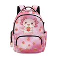 thumbnail image 1 of DISNIMO Girls Backpack Axolotl Strawberry Print 17-Inch Lightweight School Bookbag with Laptop Compartment & Water Bottle Side Pockets for Elementary Preschool, Back to School Supplies, 1 of 7