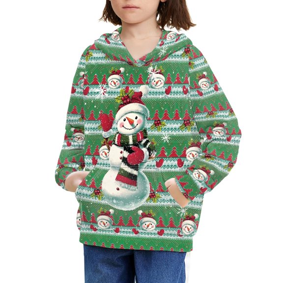 DISNIMO Girls Christmas Snowman Hoodie Long Sleeve Hoodies Boys and Girls 8-10 Preppy Sweatshirt for Girls Hooded Sweatshirts Pullover Hoodies for Children Lightweight Fall Clothes