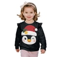 thumbnail image 1 of DISNIMO Girls Christmas Sweatshirt Crewneck Pullover Tops Penguin Printed T-Shirts Long Sleeve Blouses Tops for Toddler Girls 7-8 Years, 1 of 7