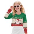 thumbnail image 1 of DISNIMO Girls Crop Tops Santa Claus Snowflake Printed Kids Long Sleeve Cropped Sweatshirt Fashion Loose Pullover Tops Crewneck T-Shirts for 5-14 Years Teen Girls, 1 of 7
