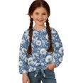 thumbnail image 1 of DISNIMO Girls Long Sleeve Shirt Floral Butterfly Printed Long Sleeve Pullover Tops Casual Loose T-Shirts Comfy Crewneck Tunic Blouse Size 5-12, 1 of 8