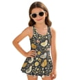 thumbnail image 1 of DISNIMO Girls One Piece Swimsuits Rooster Flower Print Sleeveless Swim Dress U Neck Swimwear with Skirt Quick Dry Bathing Suit with Skirt, 1 of 8