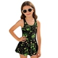 thumbnail image 1 of DISNIMO Girls' Swimsuit Saint Patrick Leaf Printed One-Piece Bathing Suit with Skirt Quick Dry Swim Dress U Neck Swimwear Hawaiian Summer Swimdress for Beach Pool Party, 1 of 8