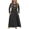 thumbnail image 1 of DISNIMO Halloween Bat Long Sleeve Dress for Kids Dresses for Girls 7-8 Long Sleeve Girls Dress with Pockets Kids Swing Dress Long Sleeve for Kids Midi Dress Fall Crew Neck Dress, 1 of 7