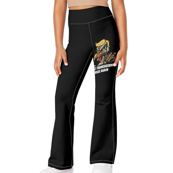 DISNIMO Halloween Turkey Bell Bottom Pants for Kids Yoga Pants for Girls Yoga Pants Flare 6 Kids Girls Flare Leggings with Pockets Cross High Waisted Yoga Pants Bell Bottoms Athletic Pants