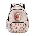 thumbnail image 1 of DISNIMO Hedgehog Strawberry Printed Backpack for Girls 17 Inch School Bags with Multiple Pockets for Kindergarten Elementary Students Lightweight Large School Backpack, 1 of 7