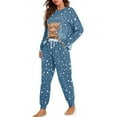 thumbnail image 1 of DISNIMO Highland Cattle Print Women's 2 Piece Lounge Sets Pullover Top Wide Leg Pants Lounge Set Long Sleeve Sleepwear Christmas Loungewear Nightwear, L, 1 of 7